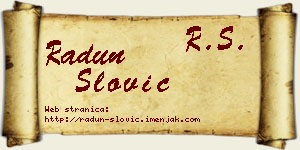 Radun Slović vizit kartica